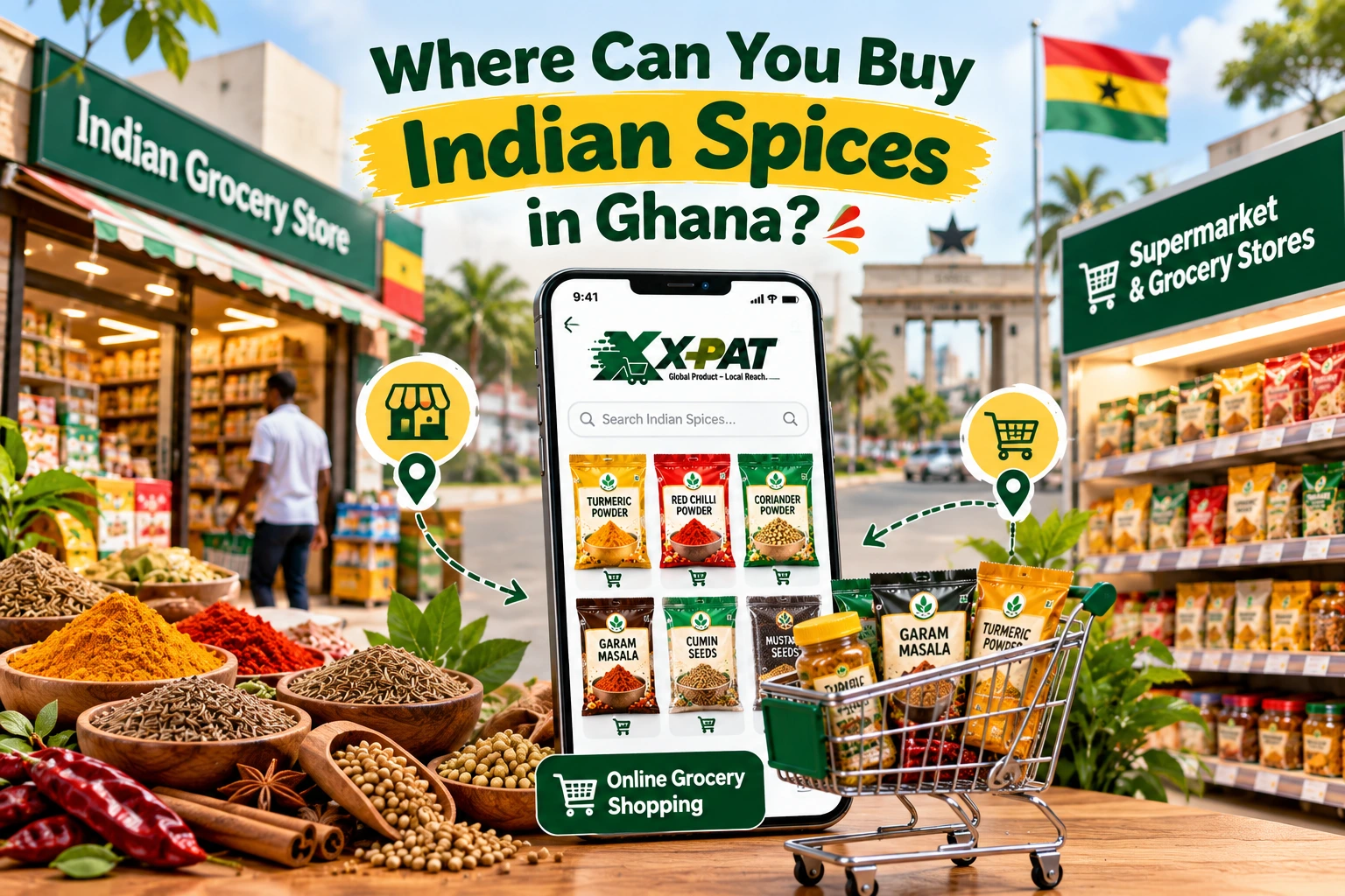 Where to buy Indian spices in Ghana from grocery stores supermarkets and online