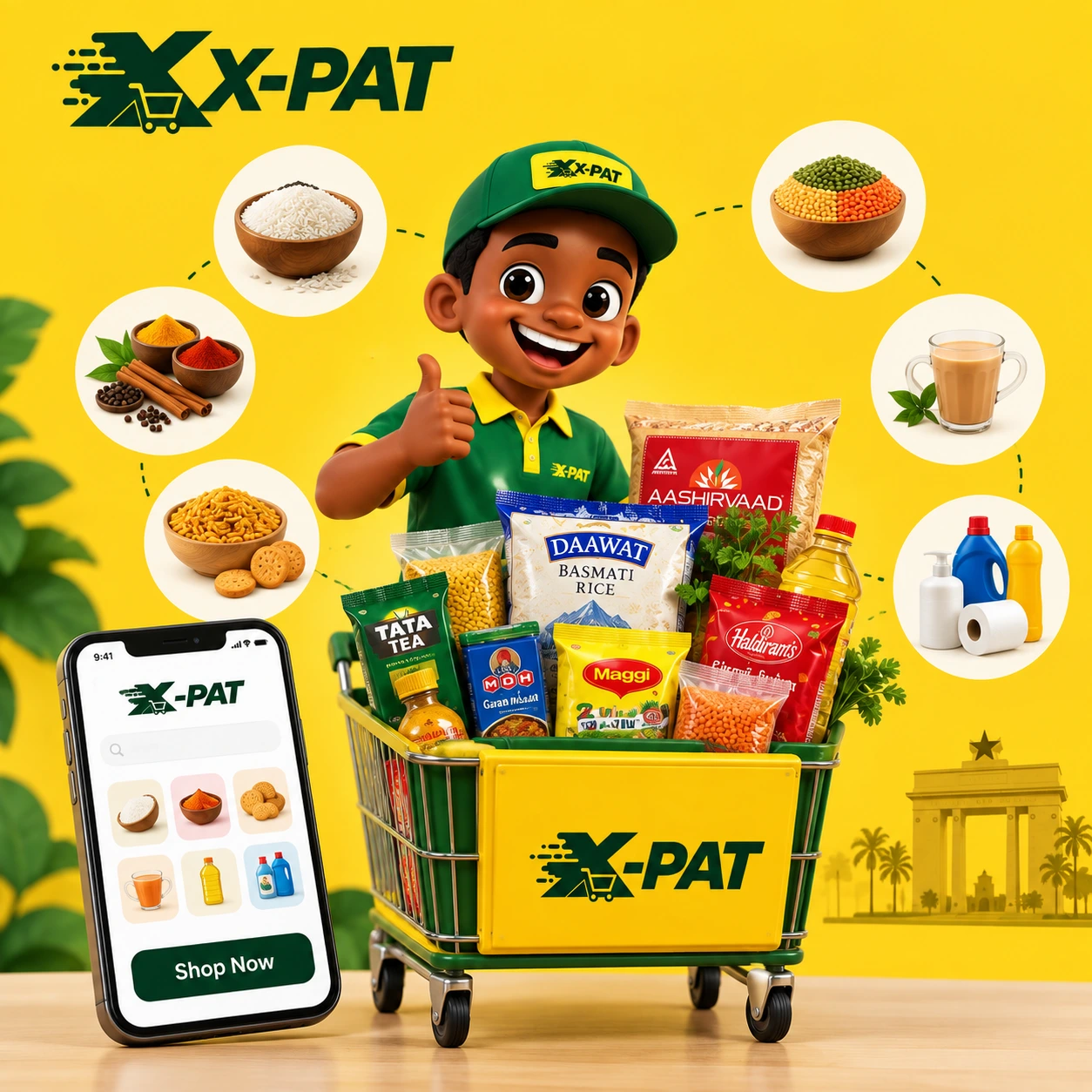 Indian groceries available for online shopping in Ghana with X-PAT