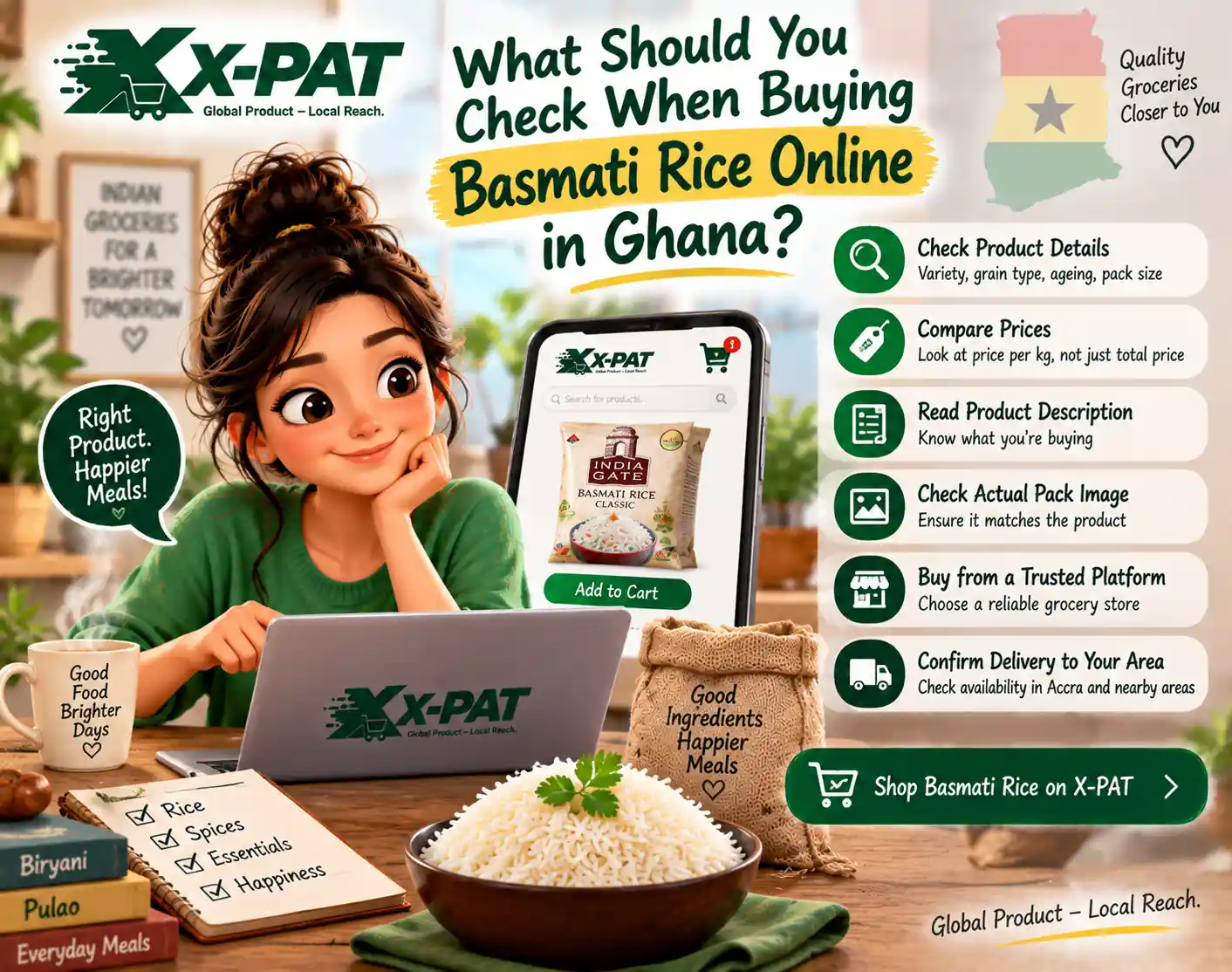 What to check when buying basmati rice online in Ghana