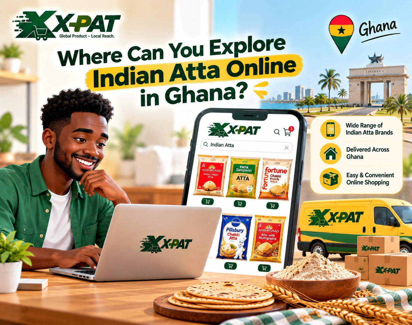 Explore Indian atta online in Ghana with X-PAT