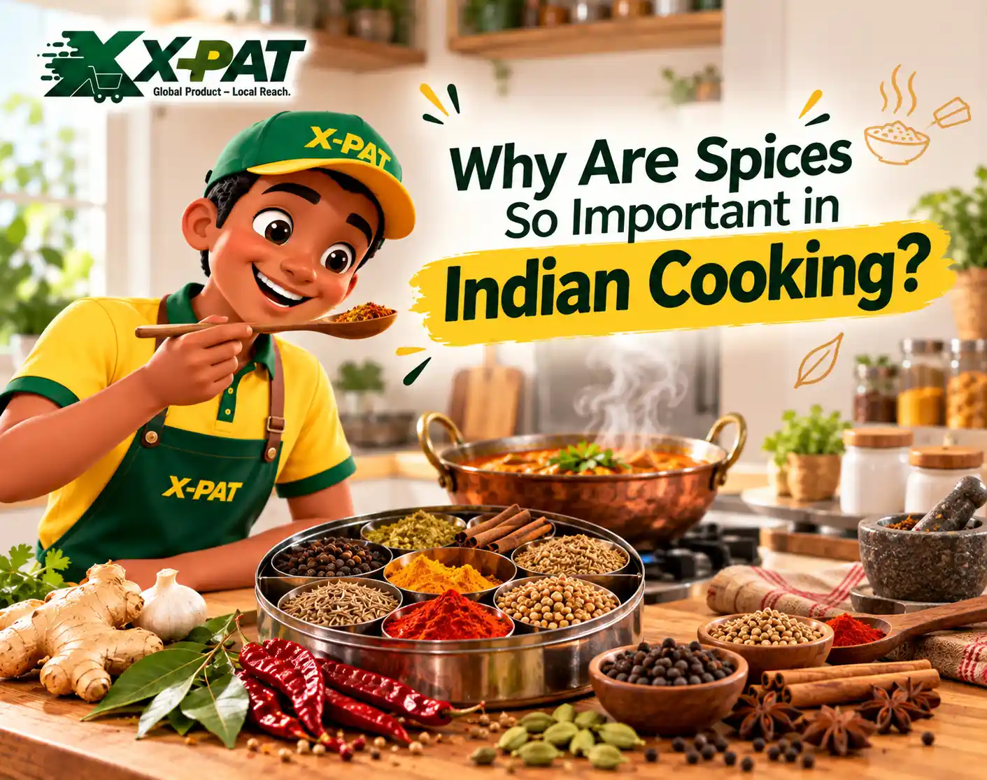 Indian spices used to add flavour aroma and colour to Indian cooking