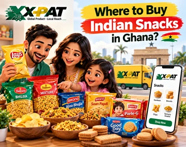 Indian snacks in Ghana with family exploring namkeen biscuits chips and savoury snacks